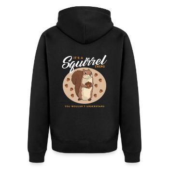 Cute Squirrel Squirrel Gift - Unisex Premium Organic Zip Hoodie - black - Back - Nico (187cm)