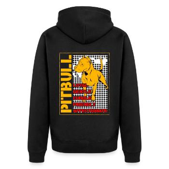 Pitbull loyal doux câlin amical affectueux - Veste à capuche bio Premium Unisexe - noir - Dos - Nico (187cm)