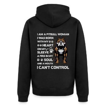 Pitbull drôle de dicton - Veste à capuche bio Premium Unisexe - noir - Dos - Nico (187cm)