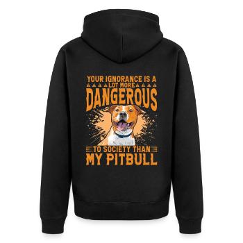 Votre ignorance est plus dangereuse que mon Pitbull - Veste à capuche bio Premium Unisexe - noir - Dos - Nico (187cm)