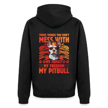 Ne plaisante pas avec mon Pitbull ma famille ma liberté - Veste à capuche bio Premium Unisexe - noir - Dos - Nico (187cm)