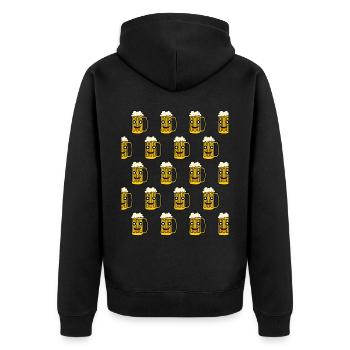 Beer cute beer glasses - Unisex Premium Organic Zip Hoodie - black - Back - Nico (187cm)