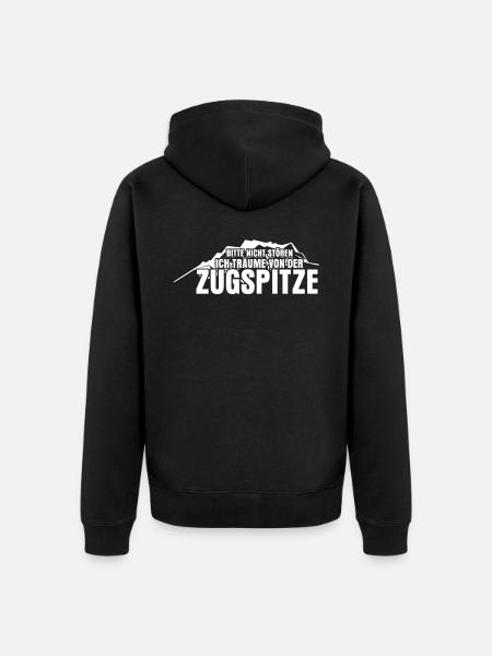 Zugspitze Witz Berge Bergsteigen - Unisex Premium Bio Zip Hoodie - Schwarz