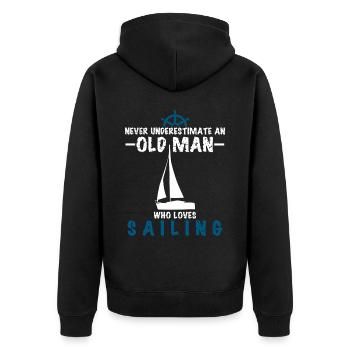Sailing Sailboat Sailing Club - Unisex Premium Organic Zip Hoodie - black - Back - Nico (187cm)