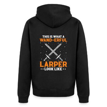 Citation de jeu de rôle fantastique pour le combat à l’épée - Veste à capuche bio Premium Unisexe - noir - Dos - Nico (187cm)