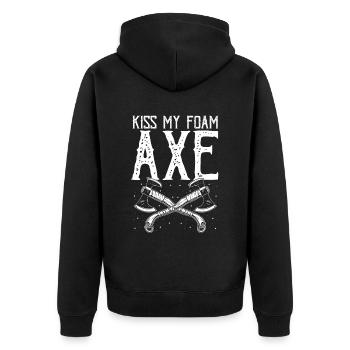 Larping quote for role-playing games and Larper - Unisex Premium Organic Zip Hoodie - black - Back - Nico (187cm)