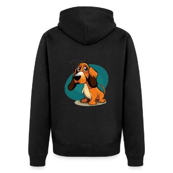 Chien dans le style comique - Veste à capuche bio Premium Unisexe - noir - Dos - Nico (187cm)