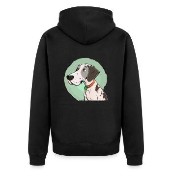 Dog in comic style - Unisex Premium Organic Zip Hoodie - black - Back - Nico (187cm)