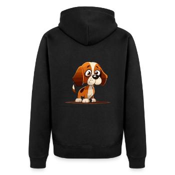 Chien dans le style comique - Veste à capuche bio Premium Unisexe - noir - Dos - Nico (187cm)