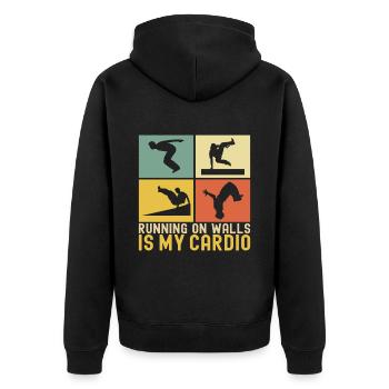 Parkour Freerunning - Veste à capuche bio Premium Unisexe - noir - Dos - Nico (187cm)