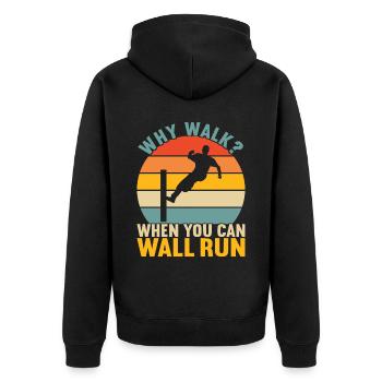Parkour Freerunning - Veste à capuche bio Premium Unisexe - noir - Dos - Nico (187cm)