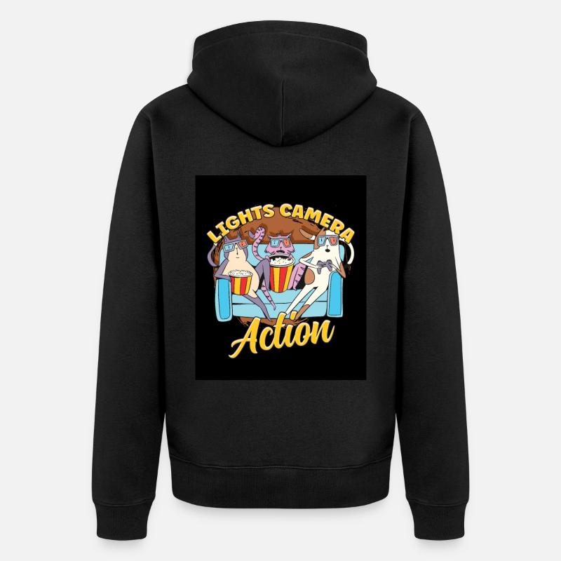 Action de la caméra Ligts - Veste à capuche bio Premium Unisexe - noir