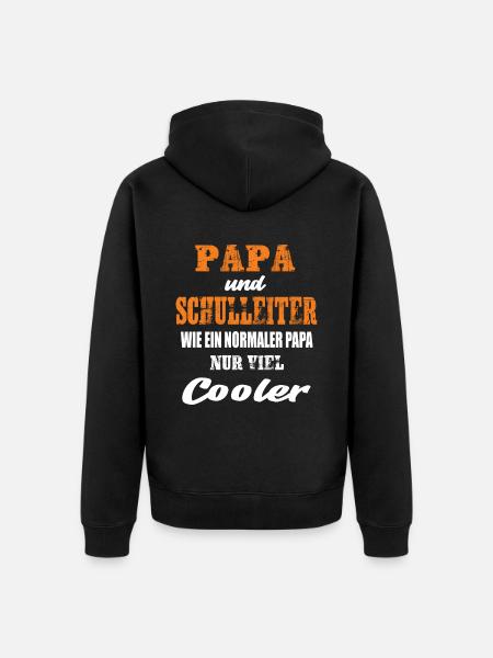 Papa und Schulleiter - Unisex Premium Bio Zip Hoodie - Schwarz