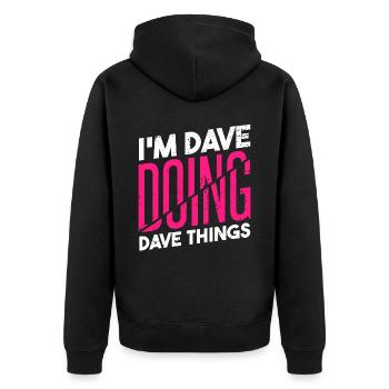 I'm Dave Doing Dave Things - Unisex Premium Organic Zip Hoodie - black - Back - Nico (187cm)