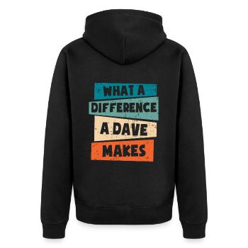 Quelle différence un Dave fait - Veste à capuche bio Premium Unisexe - noir - Dos - Nico (187cm)