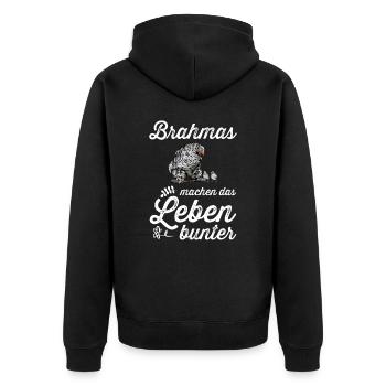 Brahma Hühner I Chicken Geflügel Motiv für - Unisex Premium Bio Zip Hoodie - Schwarz - Hinten - Nico (187cm)