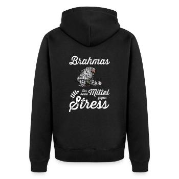 Brahma Hühner I Chicken Geflügel Motiv für - Unisex Premium Bio Zip Hoodie - Schwarz - Hinten - Nico (187cm)