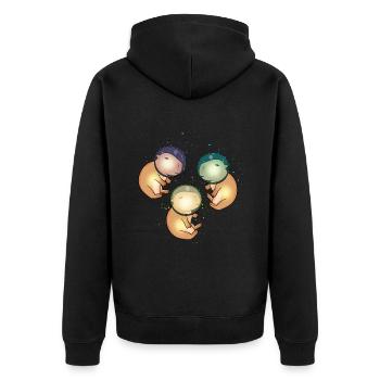 Capybara Gift Astronaut Space Capybara - Unisex Premium Organic Zip Hoodie - black - Back - Nico (187cm)