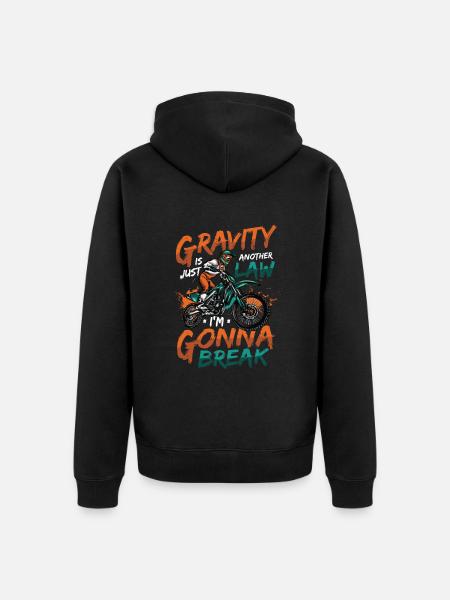 Gravity, another law - Unisex Premium Organic Zip Hoodie - black