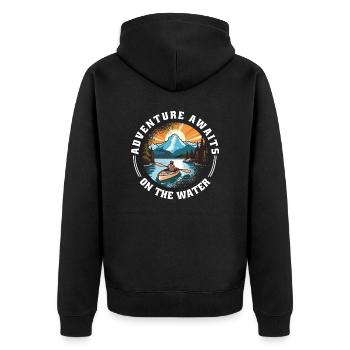 KAYAKS CANOE RAFTING BOAT Kayaking water-paddle - Unisex Premium Organic Zip Hoodie - black - Back - Nico (187cm)
