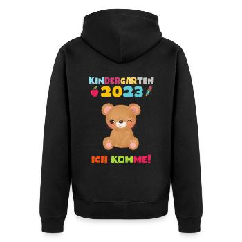 Kindergarten 2023 Ich Komme Jungen Kita Geschenk - Unisex Premium Bio Zip Hoodie - Schwarz - Hinten - Nico (187cm)