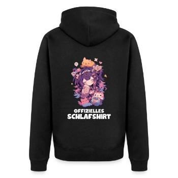 Lustiges Schlafshirt - Anime Pyjama für Mädchen - Unisex Premium Bio Zip Hoodie - Schwarz - Hinten - Nico (187cm)