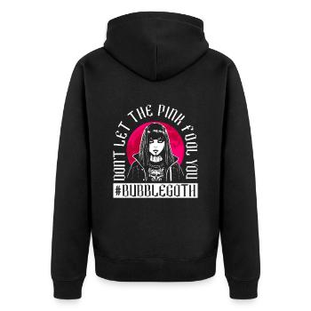 Ne laissez pas le rose vous tromper - Bubble Goth - Veste à capuche bio Premium Unisexe - noir - Dos - Nico (187cm)