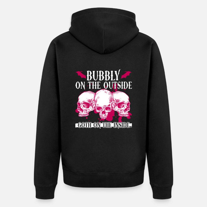 Außen sprudelnd, innen gotisch - Bubble Goth Perky - Unisex Premium Bio Zip Hoodie - Schwarz