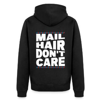 Postbote Briefträger Brief Paketdienst Geschenk - Unisex Premium Bio Zip Hoodie - Schwarz - Hinten - Nico (187cm)