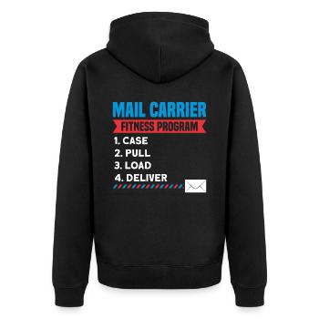 Postbote Briefträger Brief Paketdienst Geschenk - Unisex Premium Bio Zip Hoodie - Schwarz - Hinten - Nico (187cm)