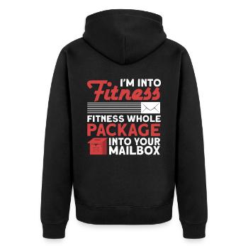 Postbote Briefträger Brief Paketdienst Geschenk - Unisex Premium Bio Zip Hoodie - Schwarz - Hinten - Nico (187cm)