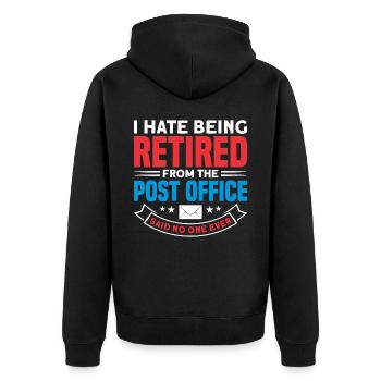 Postbote Briefträger Brief Paketdienst Geschenk - Unisex Premium Bio Zip Hoodie - Schwarz - Hinten - Nico (187cm)