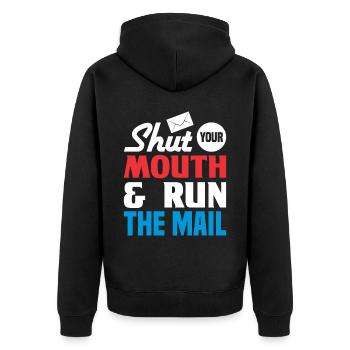 Postbote Briefträger Brief Paketdienst Geschenk - Unisex Premium Bio Zip Hoodie - Schwarz - Hinten - Nico (187cm)