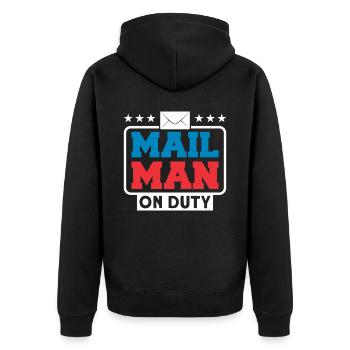 Postbote Briefträger Brief Paketdienst Geschenk - Unisex Premium Bio Zip Hoodie - Schwarz - Hinten - Nico (187cm)