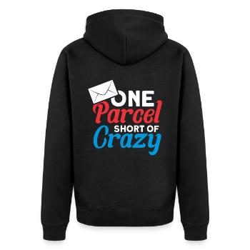 Postbote Briefträger Brief Paketdienst Geschenk - Unisex Premium Bio Zip Hoodie - Schwarz - Hinten - Nico (187cm)