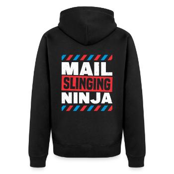 Postbote Briefträger Brief Paketdienst Geschenk - Unisex Premium Bio Zip Hoodie - Schwarz - Hinten - Nico (187cm)