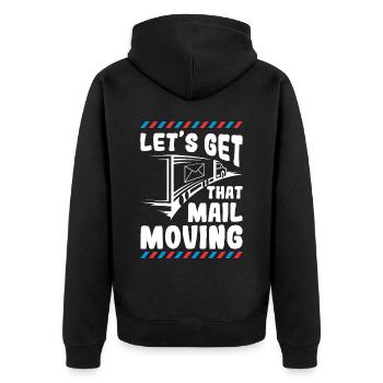 Postbote Briefträger Brief Paketdienst Geschenk - Unisex Premium Bio Zip Hoodie - Schwarz - Hinten - Nico (187cm)