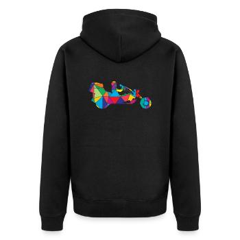 Trike Polygon Motorcycle Triker - Unisex Premium Organic Zip Hoodie - black - Back - Nico (187cm)
