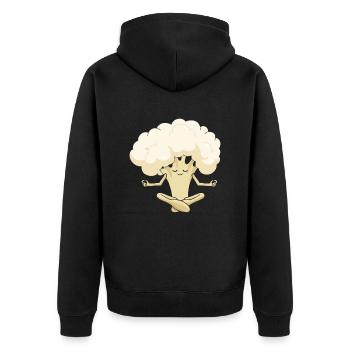 Namaste Chou-fleur Méditation Postures de Yoga - Veste à capuche bio Premium Unisexe - noir - Dos - Nico (187cm)