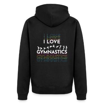 I Love Gymnastics Gymnastik Turner - Unisex Premium Organic Zip Hoodie - black - Back - Nico (187cm)