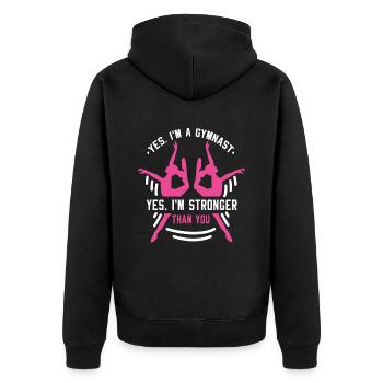IM A Gymnast Gymnastics Gymnastics Turner - Unisex Premium Organic Zip Hoodie - black - Back - Nico (187cm)