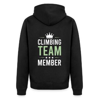 Climbing Team - Unisex Premium Bio Zip Hoodie - Schwarz - Hinten - Nico (187cm)