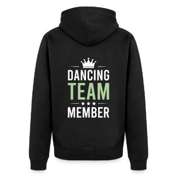 Dancing Team - Unisex Premium Bio Zip Hoodie - Schwarz - Hinten - Nico (187cm)