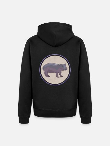 Hippo Baby | Hippo Hippos Gift - Unisex Premium Organic Zip Hoodie - black