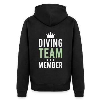 Diving Team - Unisex Premium Organic Zip Hoodie - black - Back - Nico (187cm)