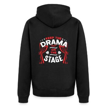 Musical Theatre Keep The Drama On The Broadway - Unisex Premium Bio Zip Hoodie - Schwarz - Hinten - Nico (187cm)