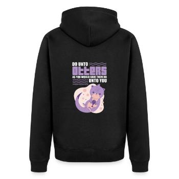 Otter Sea Otter Otter Gift - Unisex Premium Organic Zip Hoodie - black - Back - Nico (187cm)