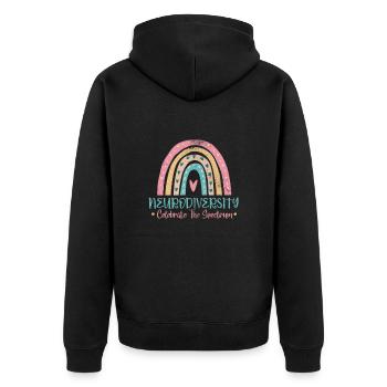ADHS - Unisex Premium Bio Zip Hoodie - Schwarz - Hinten - Nico (187cm)