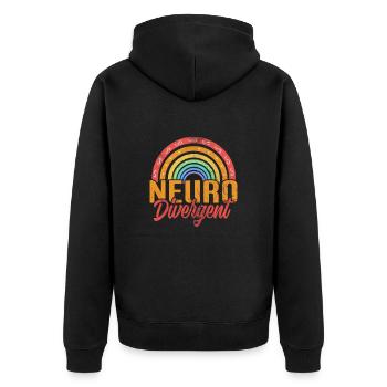 ADHS - Unisex Premium Bio Zip Hoodie - Schwarz - Hinten - Nico (187cm)