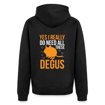 Need this degus rodent upsetting rat - Unisex Premium Organic Zip Hoodie - black - Back - Nico (187cm)
